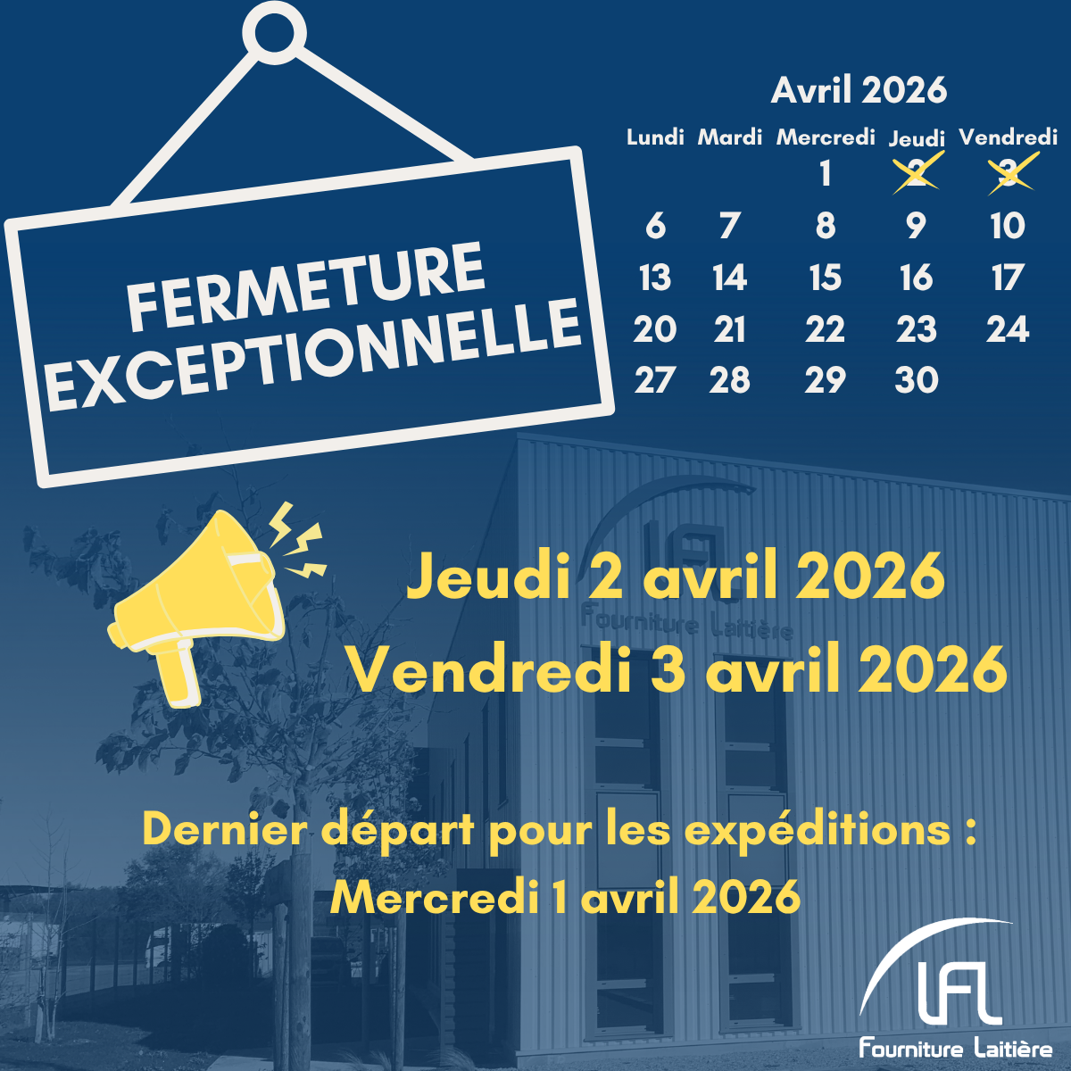 Fermeture exceptionnelle