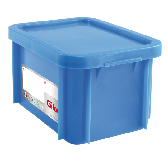 Bac gerbable avec couvercle - 15L - Bleu