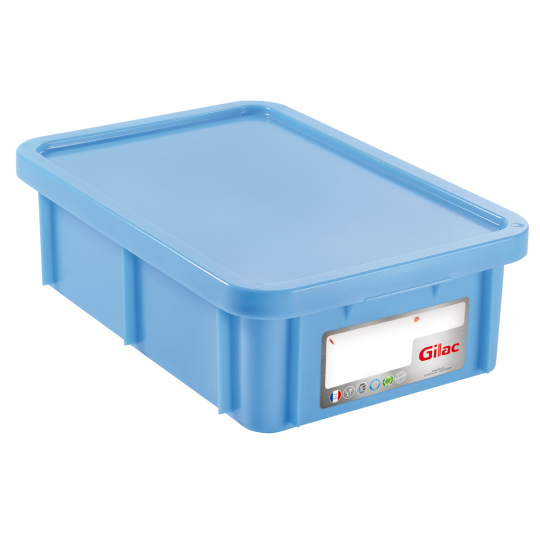 Bac gerbable avec couvercle - 25L - Bleu